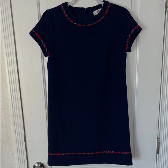 Vineyard Vines Tartan Trim Ponte dress 2 pink tub - Picture 2 of 10